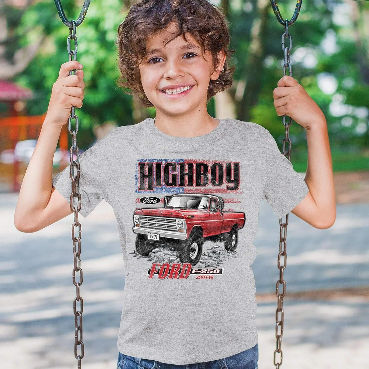 1971 Ford F-250 Highboy Youth Graphic Short Sleeve T-Shirt