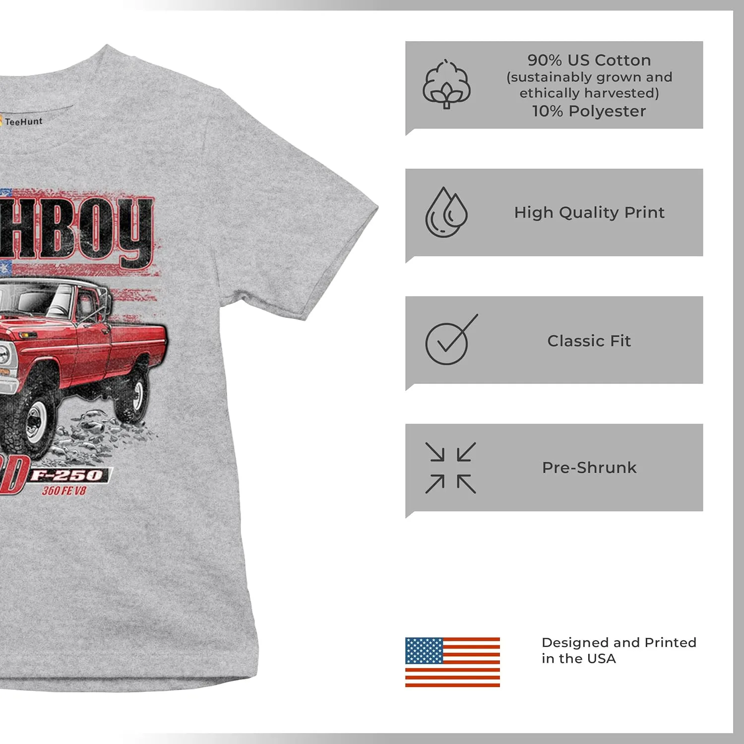 1971 Ford F-250 Highboy Youth Graphic Short Sleeve T-Shirt