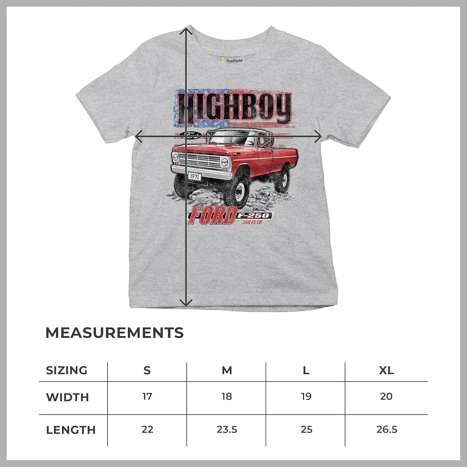1971 Ford F-250 Highboy Youth Graphic Short Sleeve T-Shirt