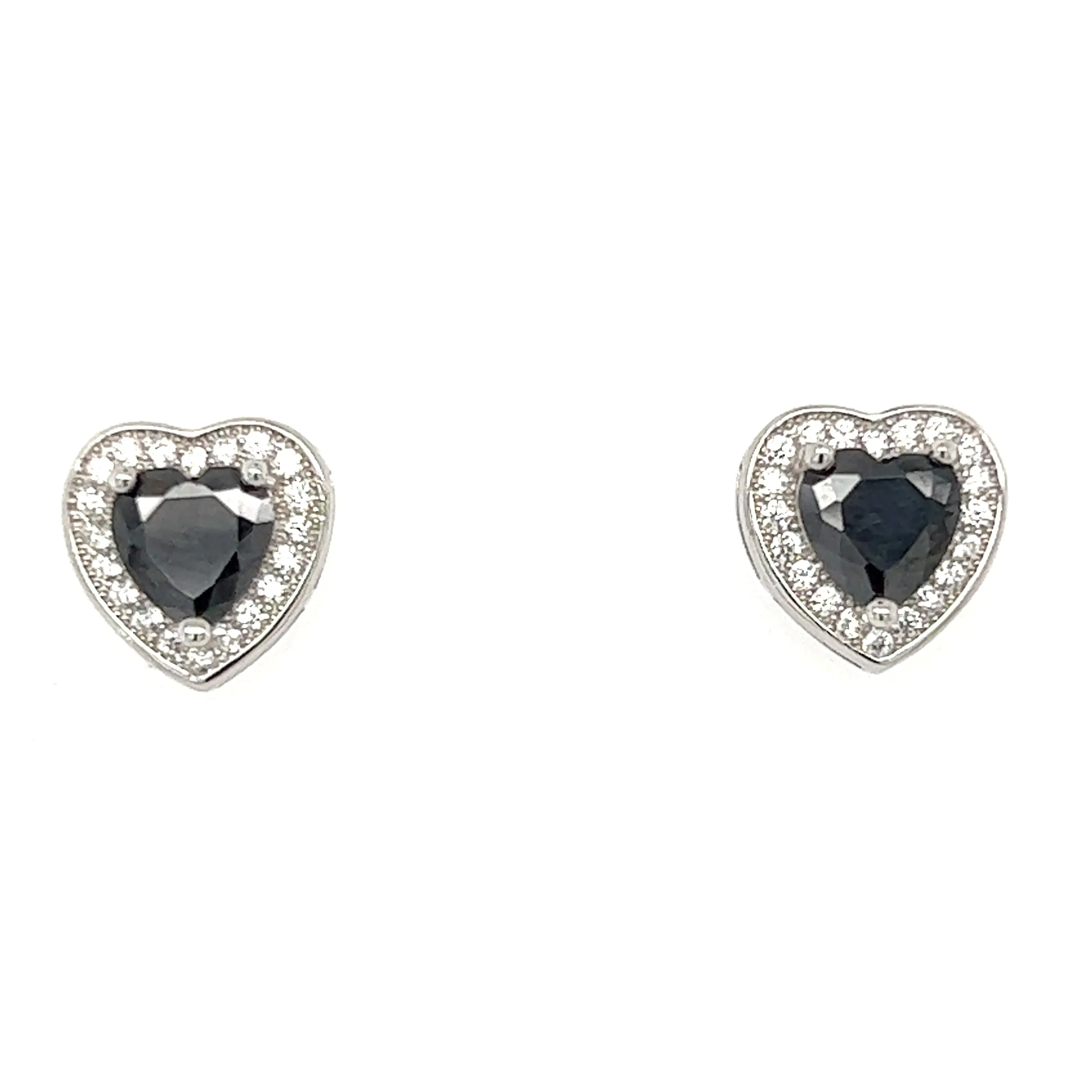 A400 Bright Heart With Black Center Post Earrings