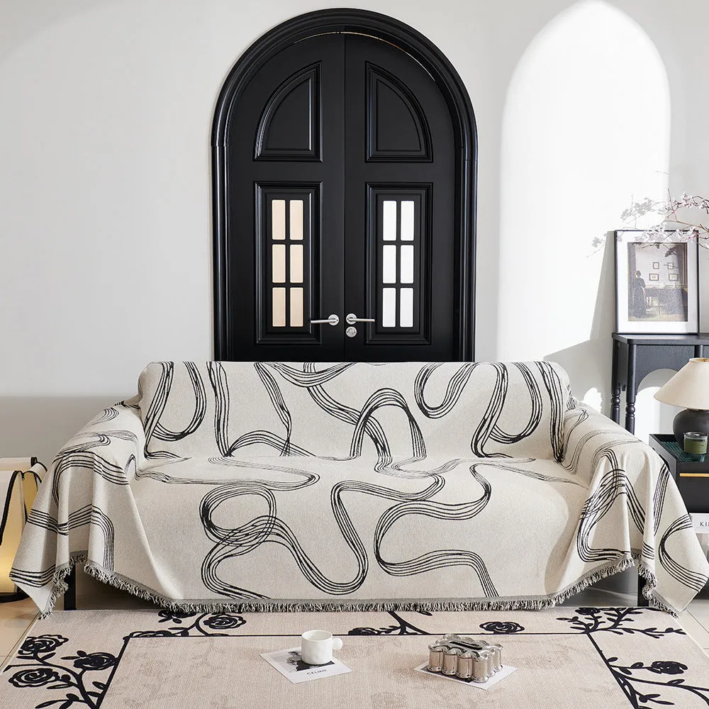 Abstract Ribbon Reversible Sofa/Couch Cover