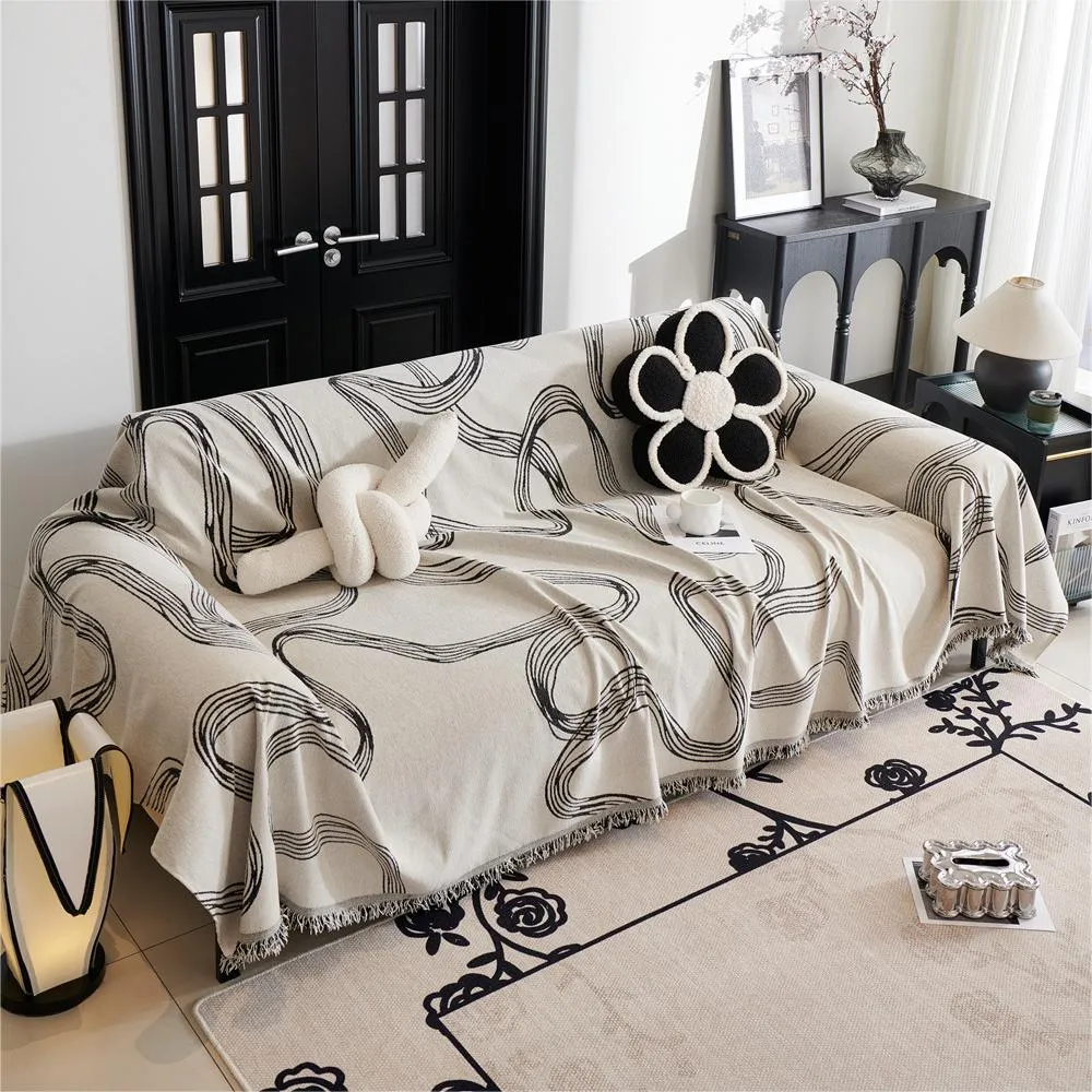 Abstract Ribbon Reversible Sofa/Couch Cover