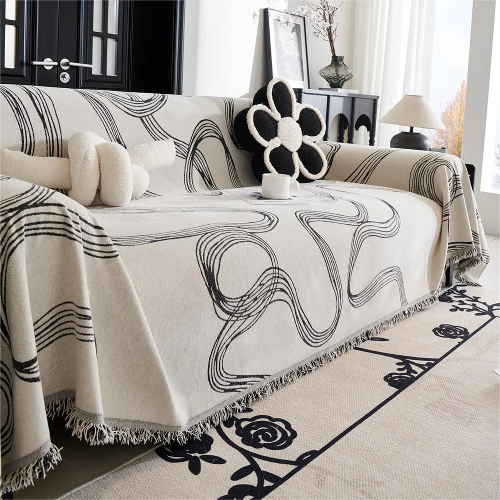 Abstract Ribbon Reversible Sofa/Couch Cover