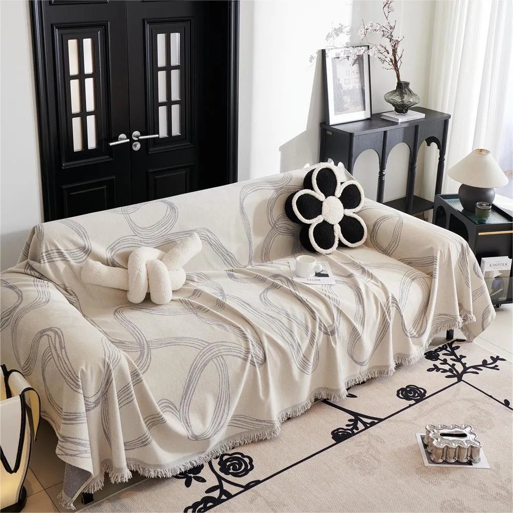 Abstract Ribbon Reversible Sofa/Couch Cover
