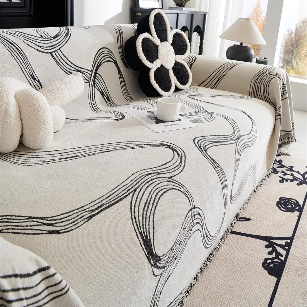 Abstract Ribbon Reversible Sofa/Couch Cover