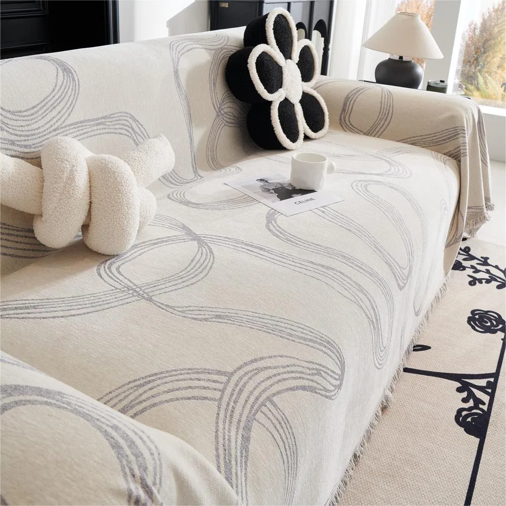Abstract Ribbon Reversible Sofa/Couch Cover
