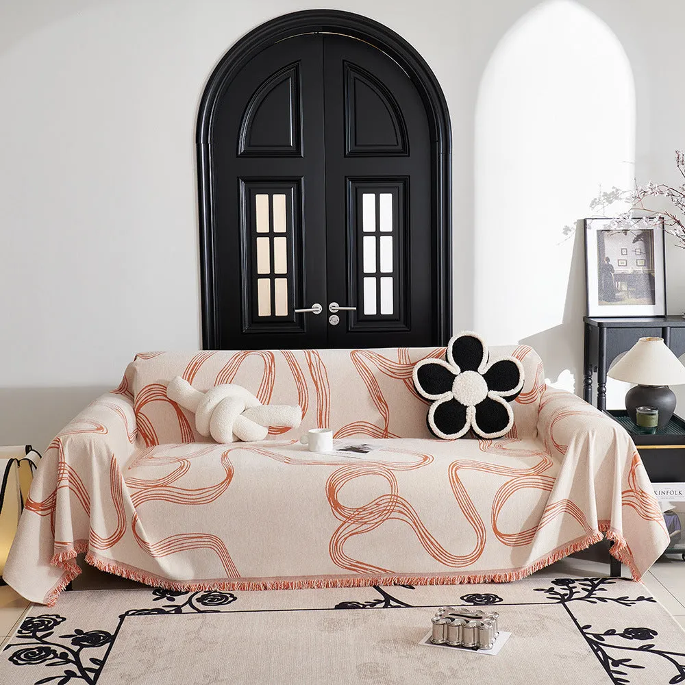 Abstract Ribbon Reversible Sofa/Couch Cover