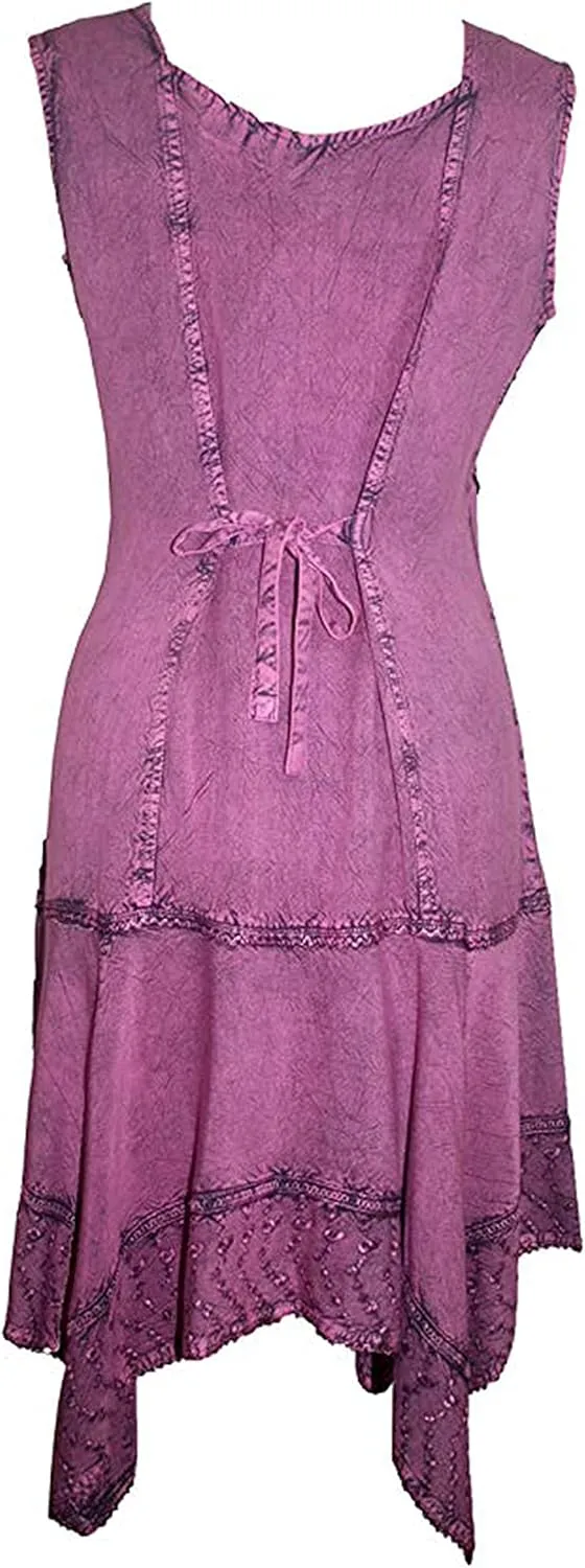 Agan Traders 2025 Spring Asymmetrical Hem Sleeveless Formal Dress - Boho Peasant Embroidered Long Maxi Dresses for Women