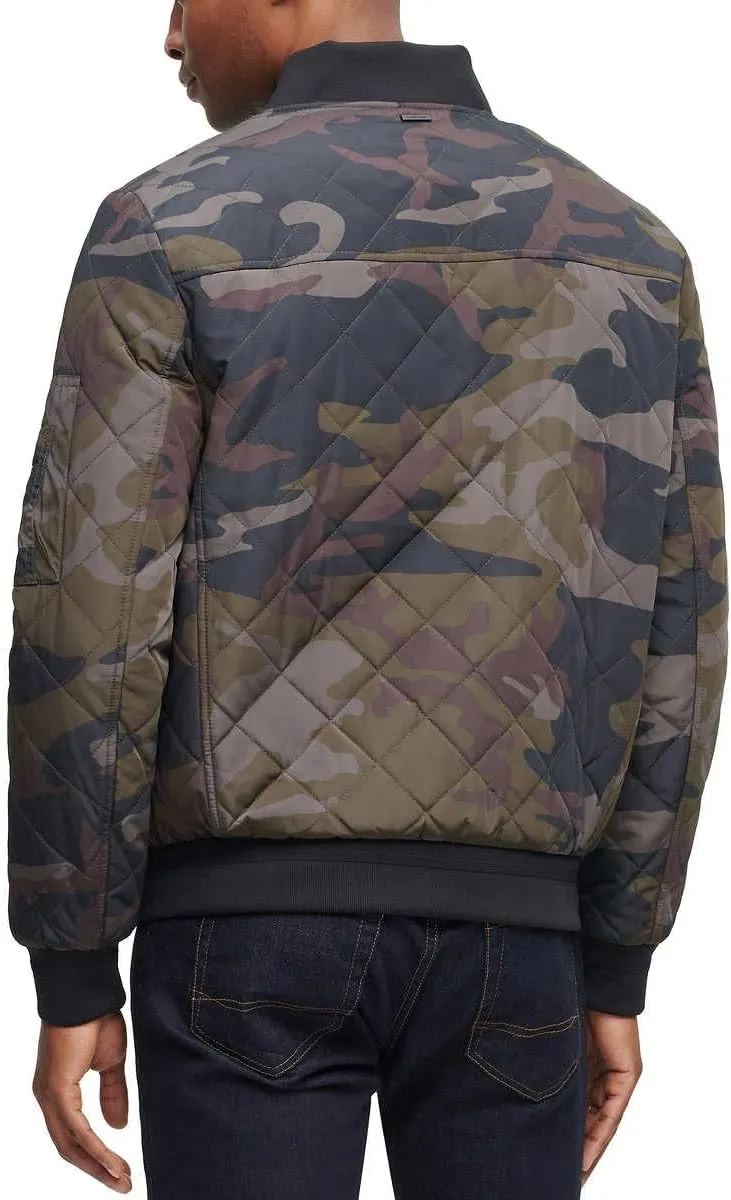 Calvin Klein Men's Ribbed Collar Quilted Bomber Jacket