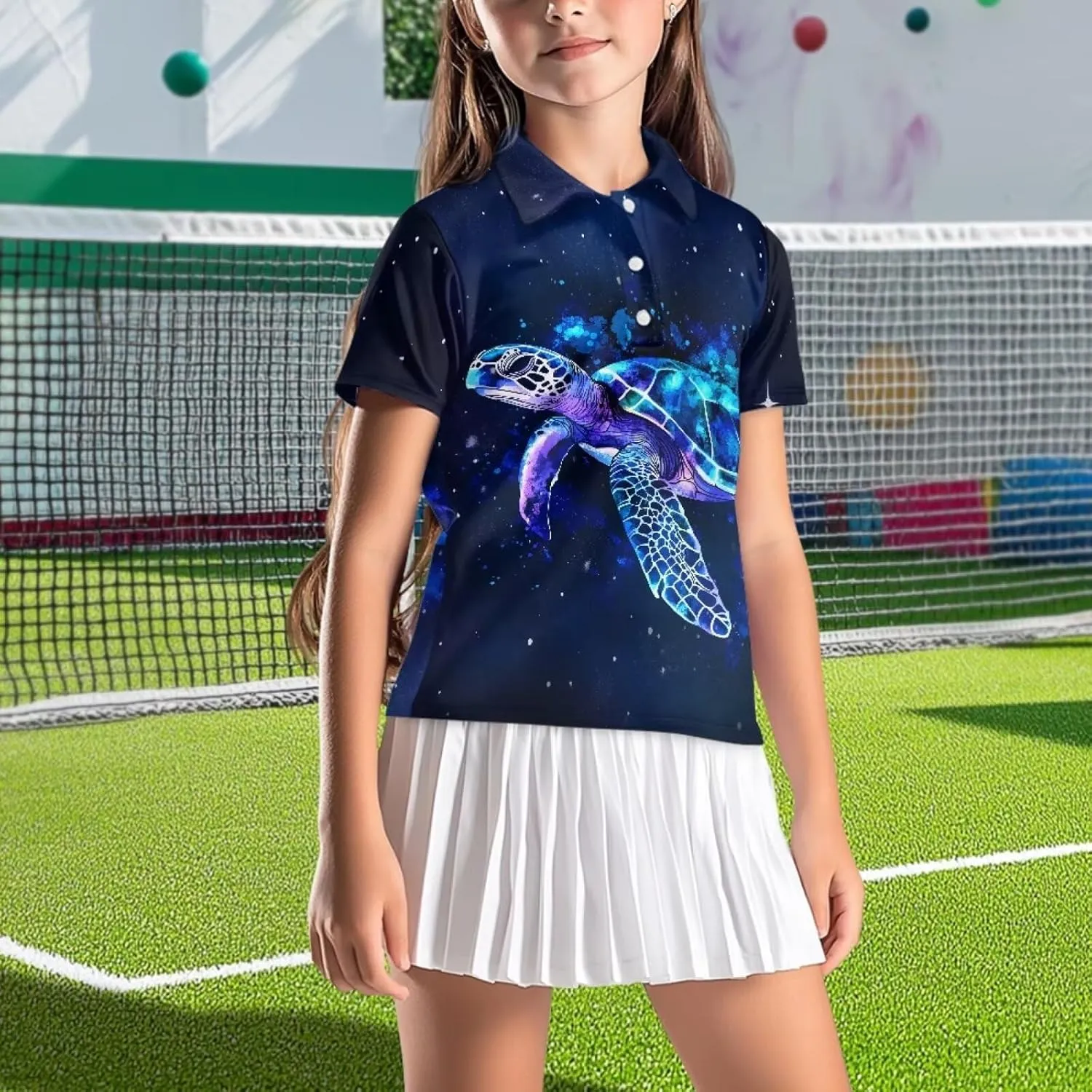 Children's Golf Polo Shirts for School Uniform Short-Sleeve Peter Pan Collar Shirts Daily Wear at Home