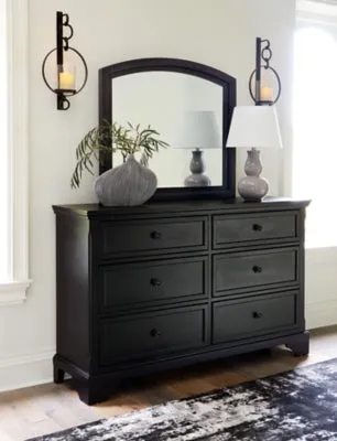 Chylanta Queen Sleigh Bed with Mirrored Dresser, Chest and 2 Nightstands