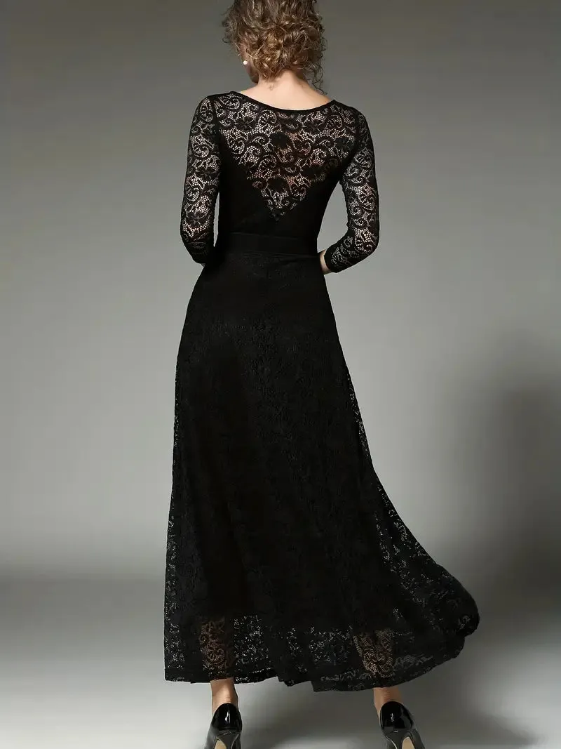 Elegant  3/4 Sleeve Lace Party Casual Dress