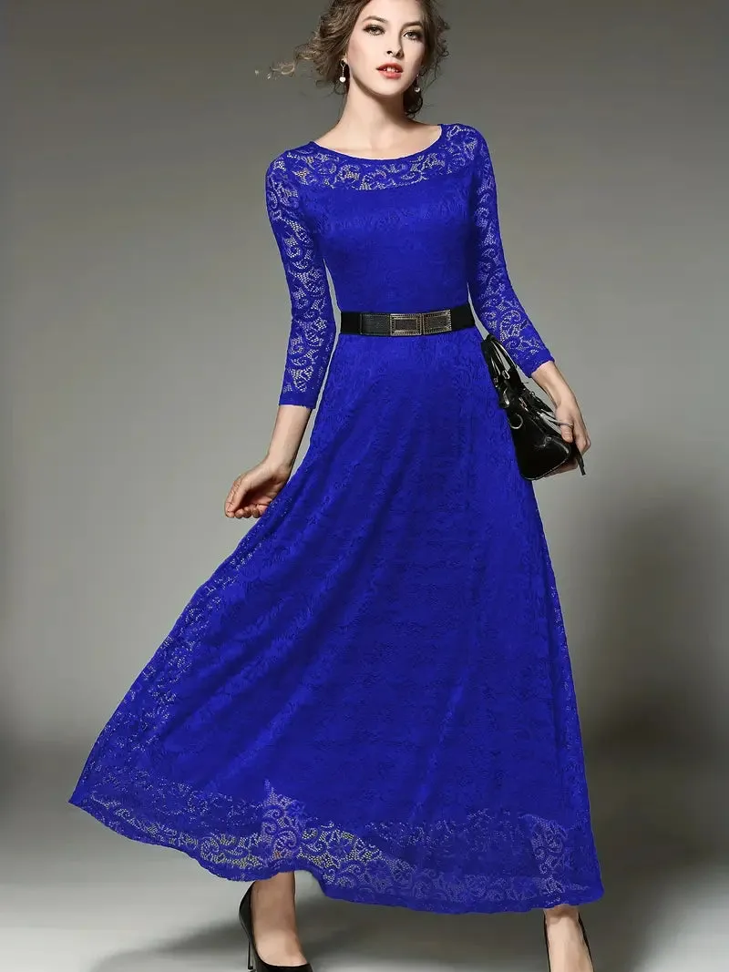 Elegant  3/4 Sleeve Lace Party Casual Dress