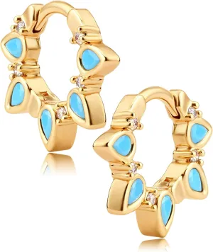 FETTERO Women Spike Earrings Gold Huggie Hoops 14K Gold Plated Small Hoop Earrings for Women Boho Simple Delicate Gold Earrings Handmade Hypoallergenic Earrings Jewelry Gift