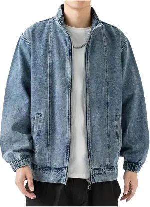 Men's Classic Vintage Jean Jacket Men Classic Casual Denim Coat Slim Fit Stretch Trucker Jackets