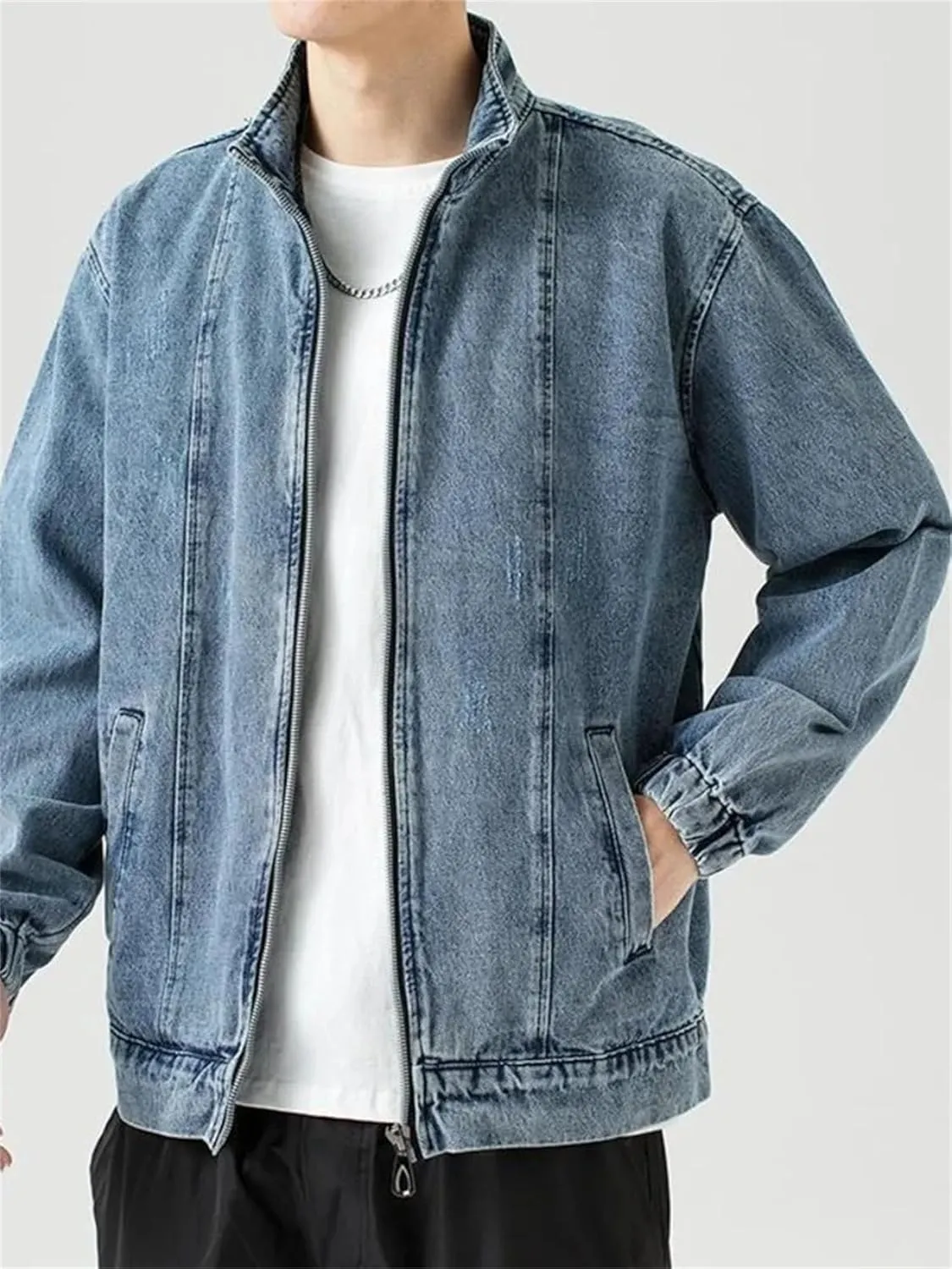 Men's Classic Vintage Jean Jacket Men Classic Casual Denim Coat Slim Fit Stretch Trucker Jackets
