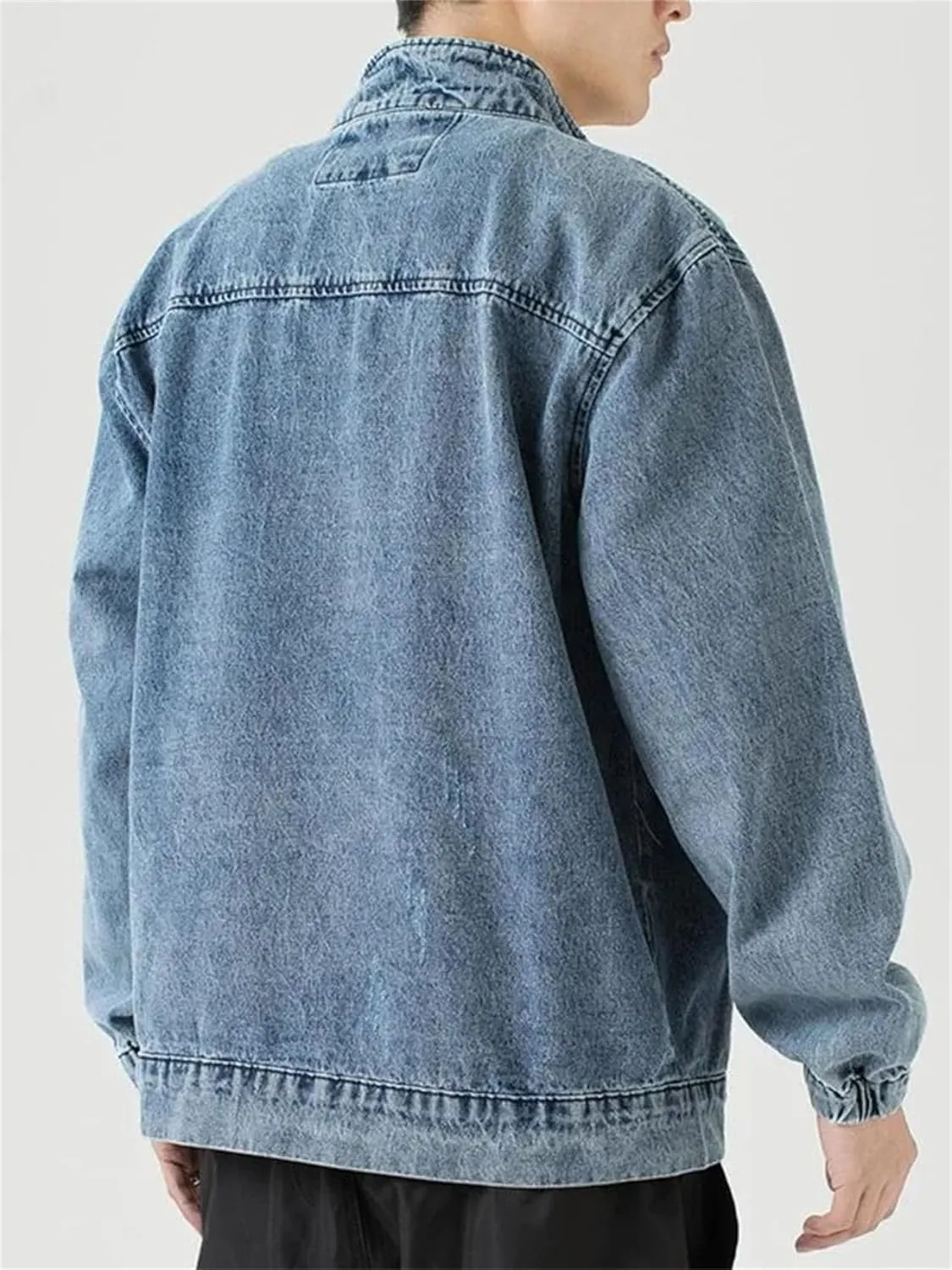 Men's Classic Vintage Jean Jacket Men Classic Casual Denim Coat Slim Fit Stretch Trucker Jackets