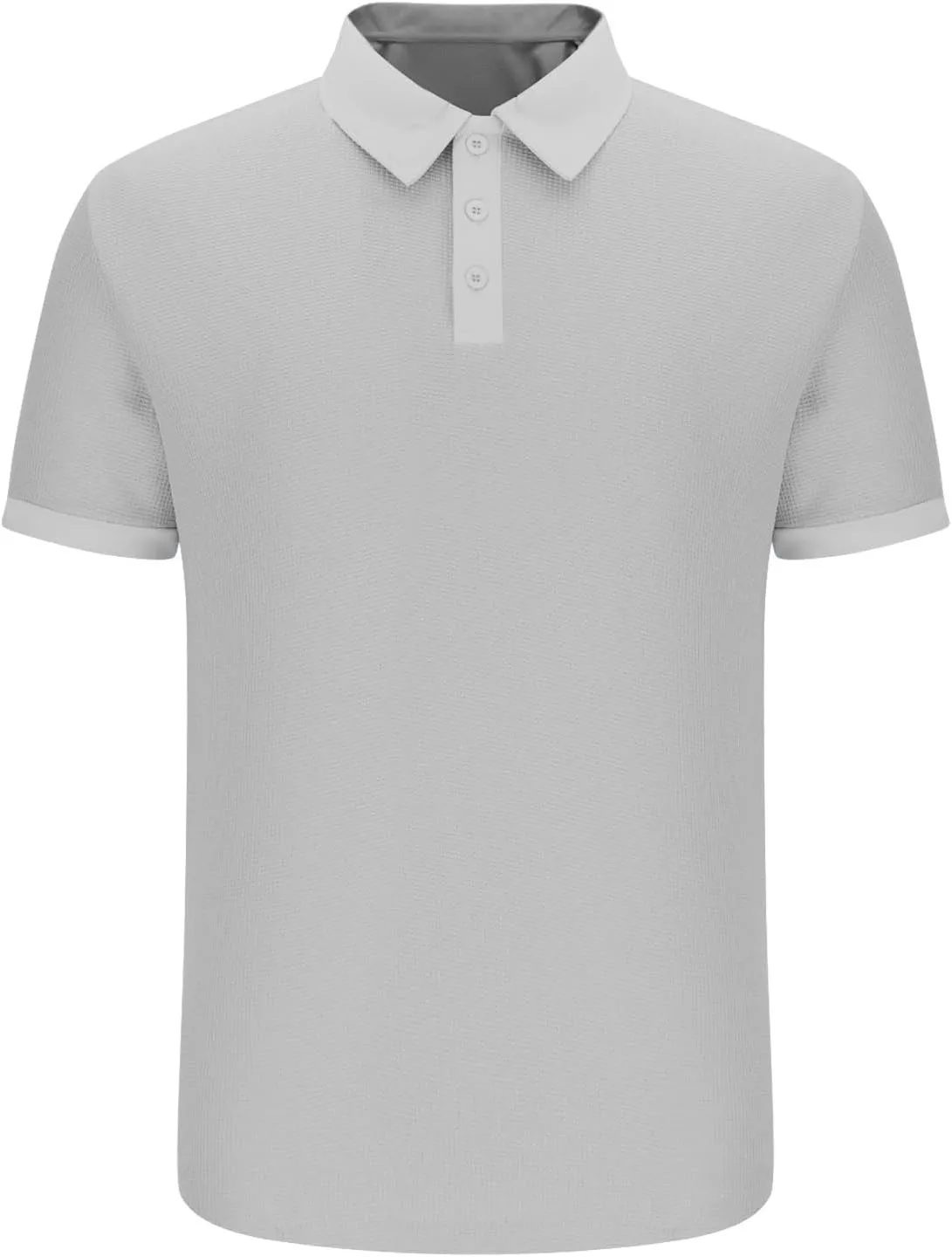 Men's Waffle Knit Polo Shirts Summer Short Sleeve Texture Lightweight Golf Shirts Sweater Muscle T-Shirt Tops