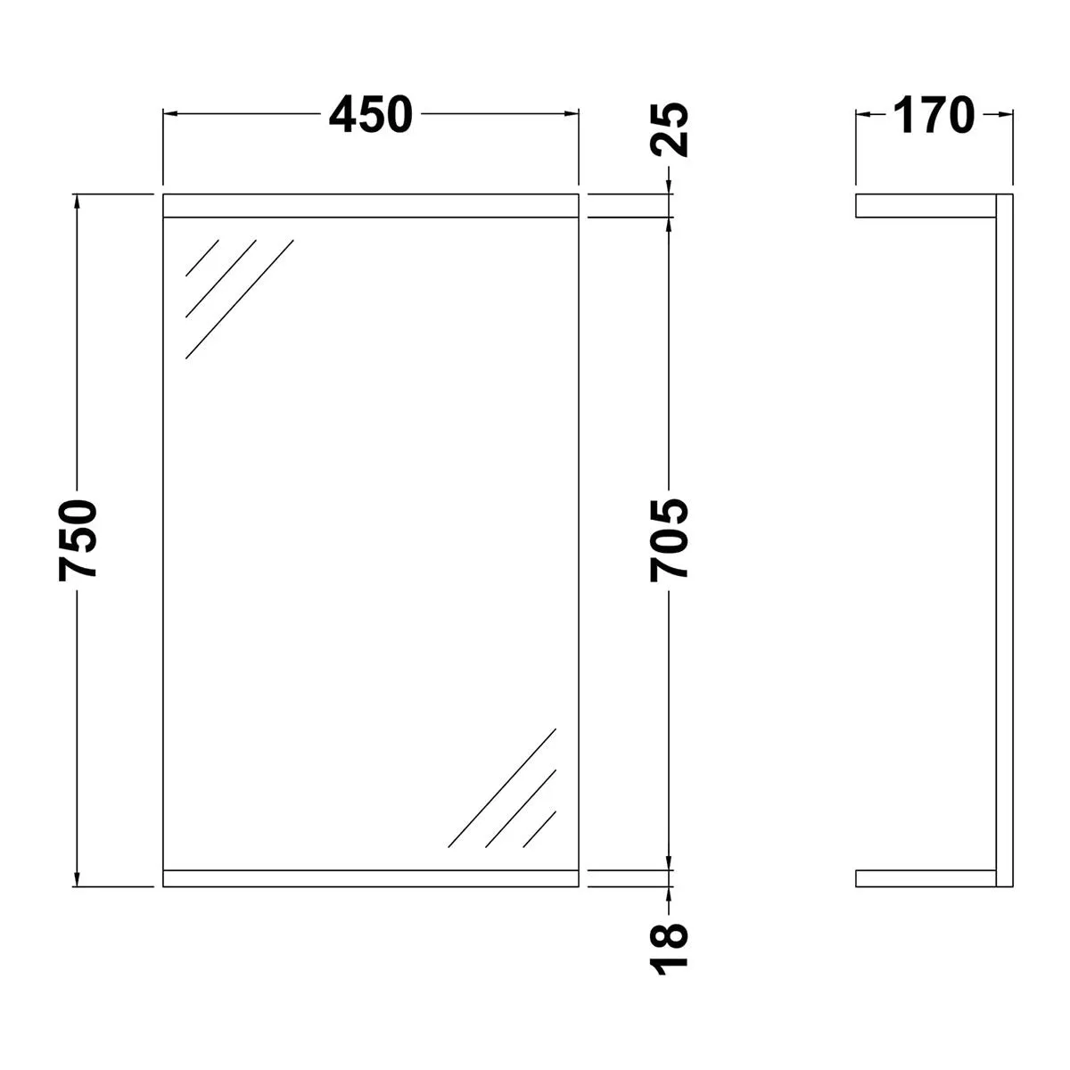 Nuie Mayford Wall Hung 450mm Mirror in Gloss White