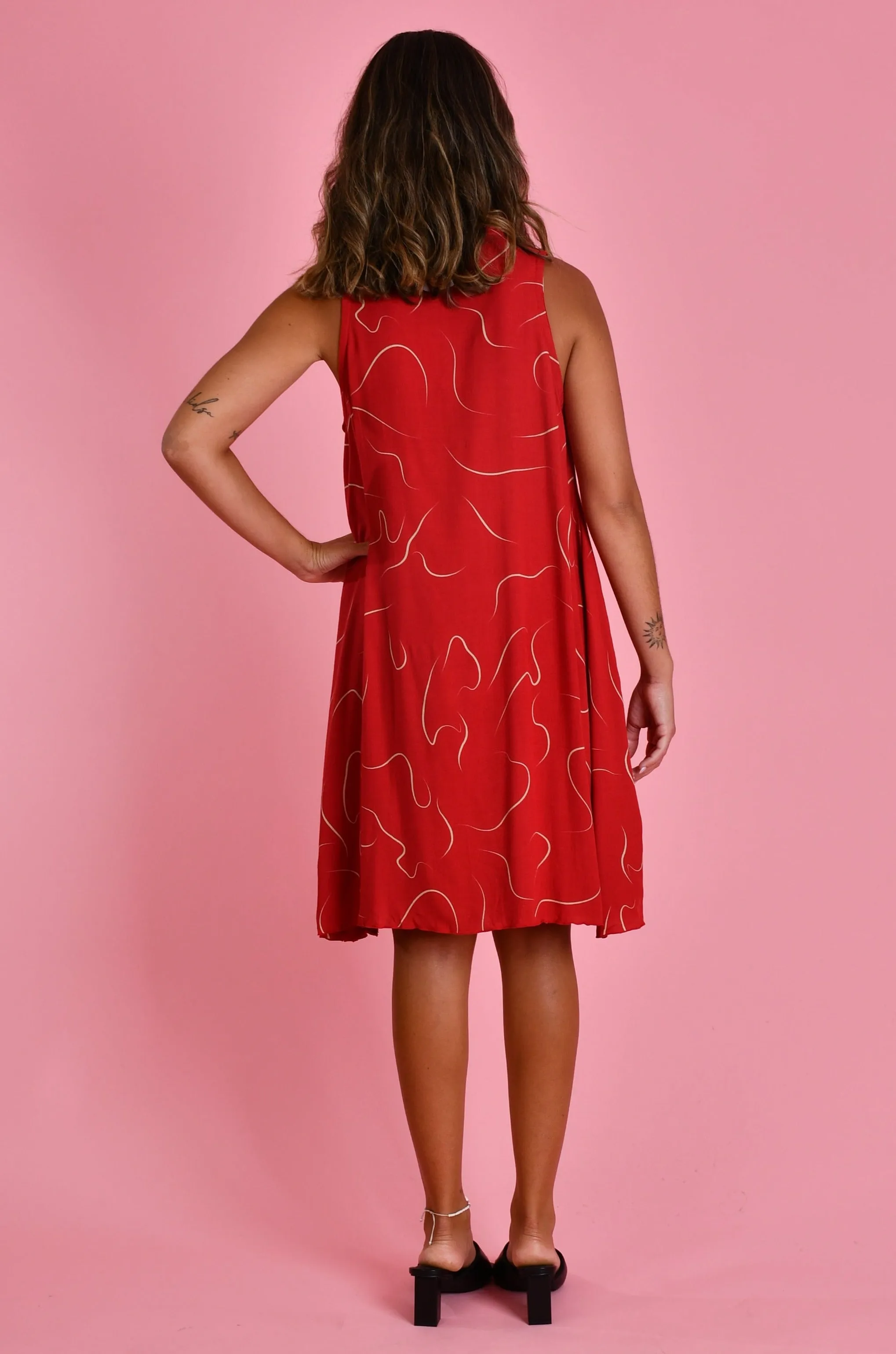 VBLD966 - LOMBOK DRESS - SWIRL CHERRY