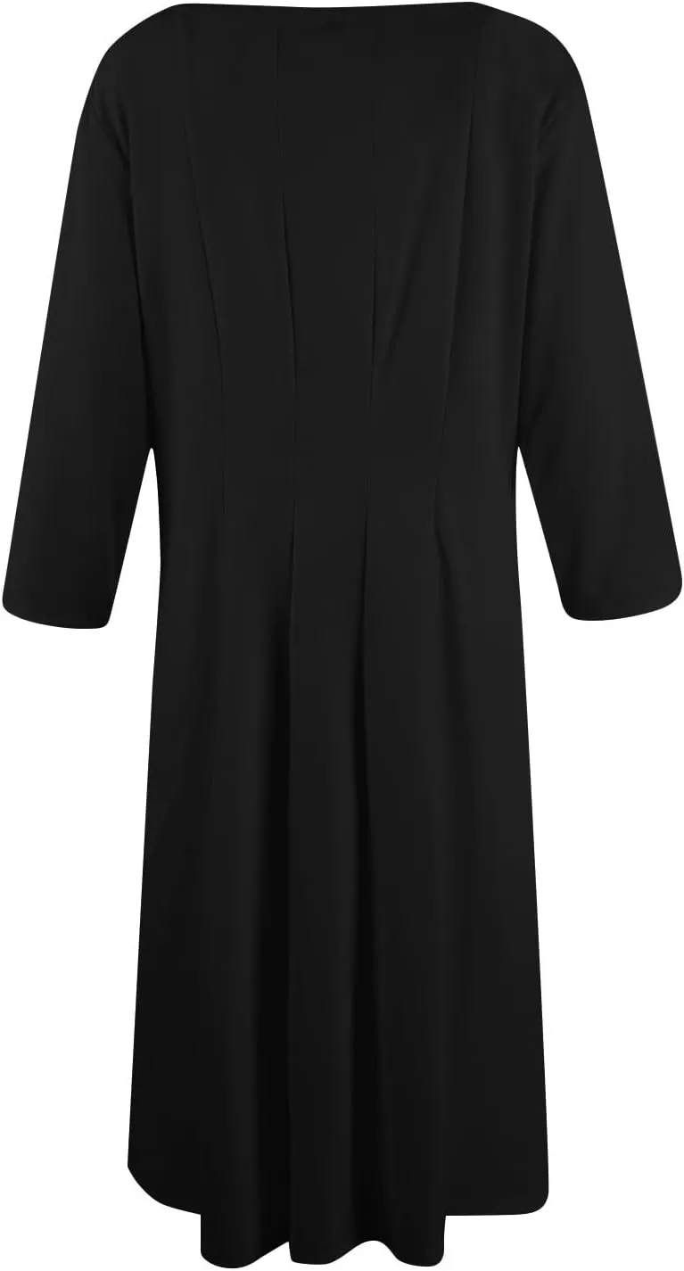 Women Dresses Formal for Church Summer Spring Solid Flowy Vintage 3/4 Sleeve Midi Casual Swing