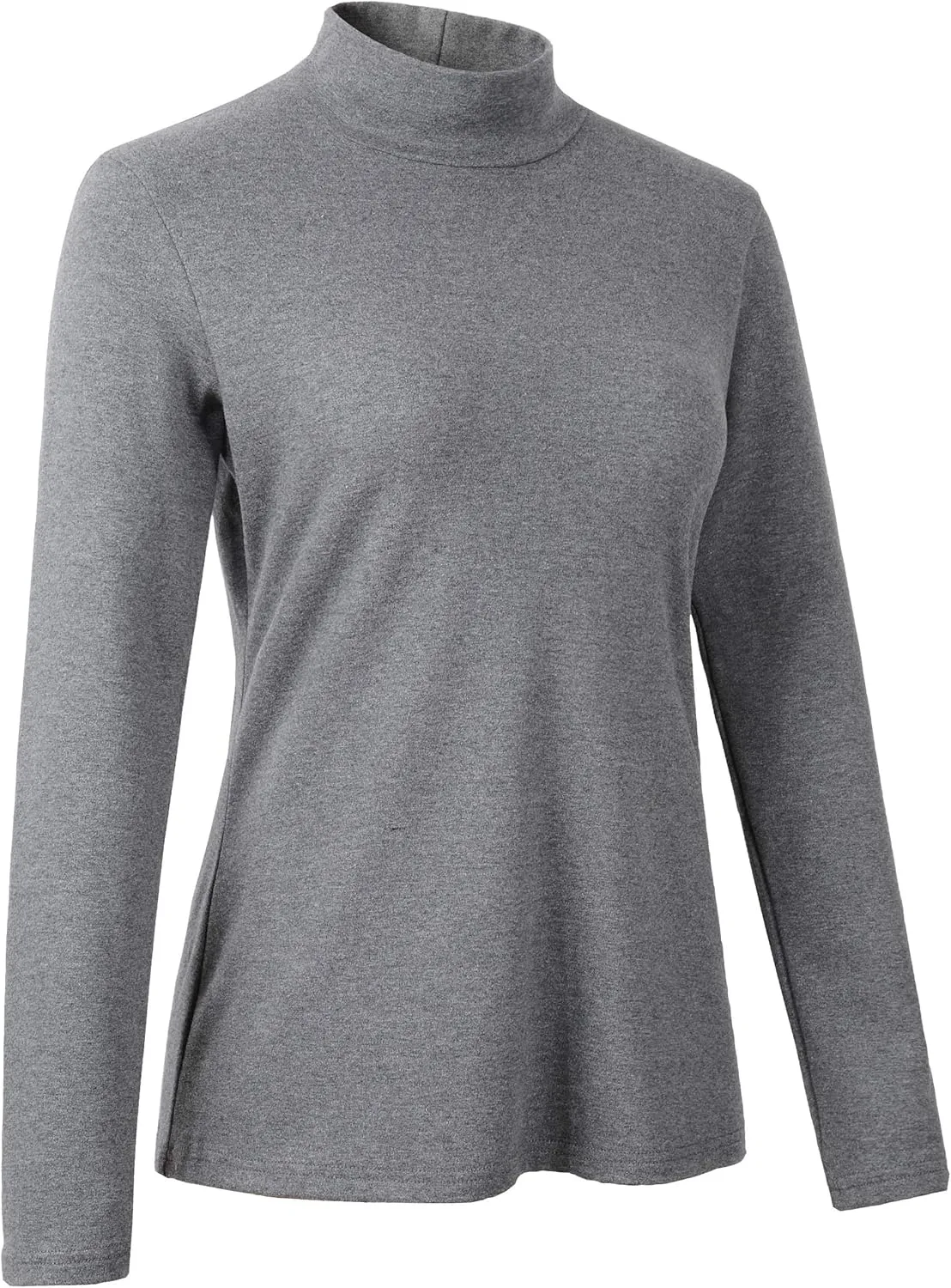 Women's Mock Turtleneck Cotton Long Sleeve Layering T Shirt Tops