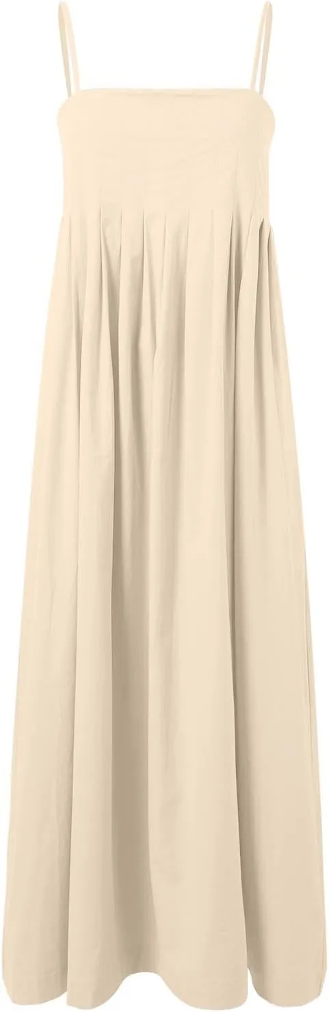 Women's Summer Maxi Dress Casual Loose Pockets Long Dress Short Sleeve Split Maxi Dresses